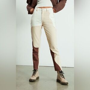 Pacsun Eco Tan & Brown Paneled Mom Jeans